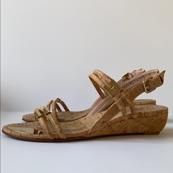 Stuart Weitzman Rolldown Natural Cork Sandals - Picture 2 of 9